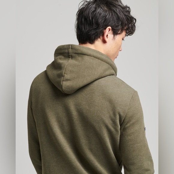 Superdry Travel Hoodie ‘Take a Trip’ Olive Marl Size Medium - Picture 4 of 11